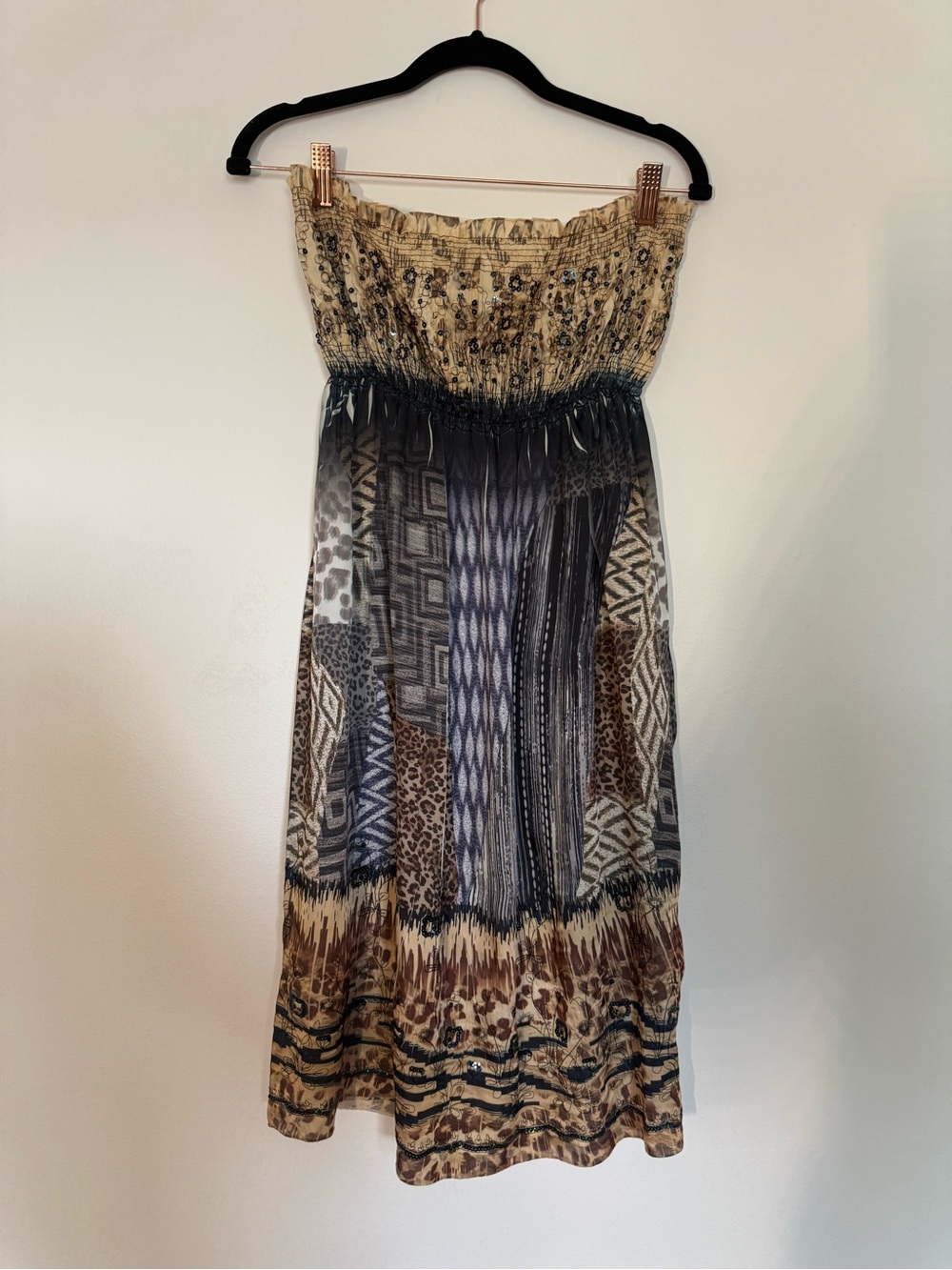 Lapis animal print sequin dress